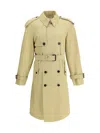 Burberry Medium Cotton Gabardine Trench Coat In Yellow