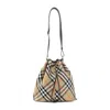 Burberry Beige Medium Check Bucket Bag In Brown