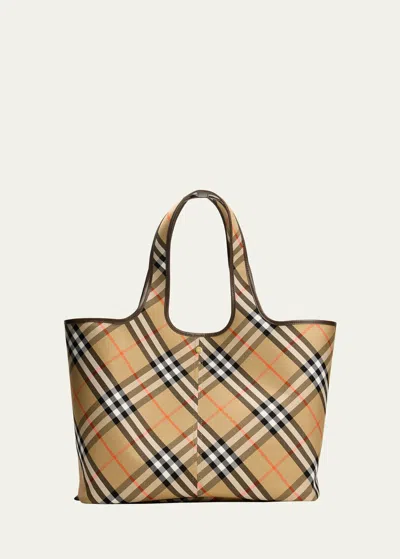 BURBERRY MEDIUM EAST-WEST CHECK TOTE BAG