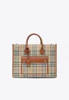 Burberry Medium Freya Checked Tote Bag