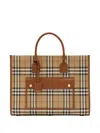 Burberry Women Printed Canvas Medium Freya Shopping Bag