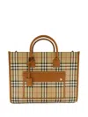 Burberry Printed Cotton Medium Freya Shopping Bag In Brown
