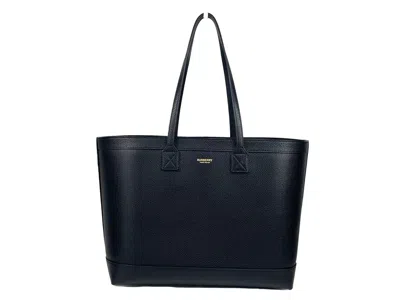 Burberry Medium Grainy Leather Black Tote Bag Women's Purse