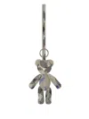Burberry Teddy Bear Keyring In Textured Fabric With Unique Pattern