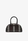 Burberry Structured Check Pattern Crossbody Bag In Multi