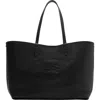 Burberry Medium Highlands Leather Shopping Shoulder Bag In Black