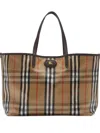 Burberry Medium Tote Bag Highlands Rectangular Check In Brown