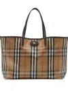 Burberry Medium Tote Bag Highlands Rectangular Check In Brown