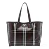 Burberry Embroidered Canvas Medium Highlands Shopping Bag In Black