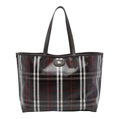 Burberry Womens Mahogany Medium Highlands Cotton-blend Tote Bag In Multi