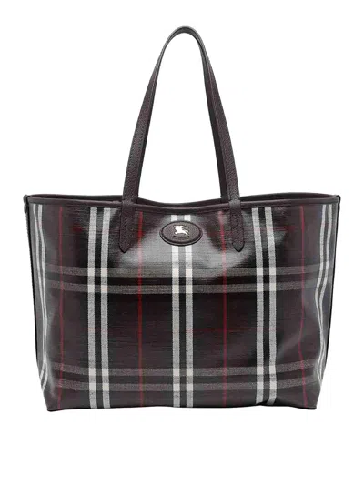 Burberry Womens Mahogany Medium Highlands Cotton-blend Tote Bag In Multi