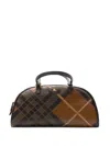 Burberry Women Highlands Bowling Medium Leather Handbag In Brown