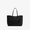 Burberry Medium Highlands Leather Shopping Shoulder Bag In Black
