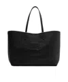 Burberry Medium Highlands Leather Shopping Shoulder Bag In Black