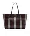 Burberry Embroidered Canvas Medium Highlands Shopping Bag In Multi