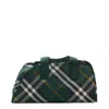 Burberry Medium Shield Check-pattern Duffle Bag In Green