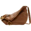 Burberry Medium Knight Calf Leather Shoulder Bag In Hazel