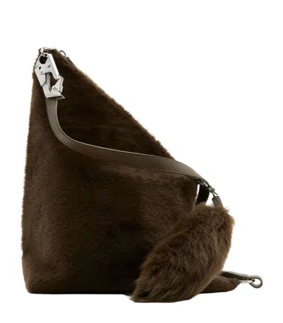 Burberry Medium Knight Bucket Bag In Brown