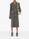 Burberry Medium Knight Leather Shoulder Bag In Grey