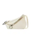 Burberry Medium Knight Leather Tote Bag In White