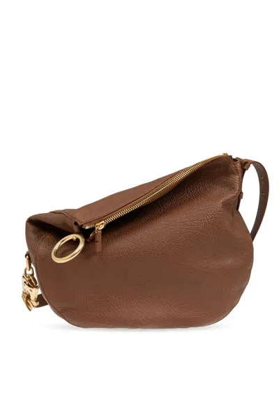 Burberry Medium Knight Zipped Shoulder Bag In Brown