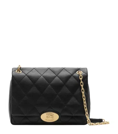Burberry Medium Leather Strand Shoulder Bag In Black