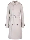 Burberry Medium-length Trench Coat Coats Grey In Heron