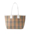 Burberry Vintage Check Pattern Tote Handbag For Women In Brown In Nude