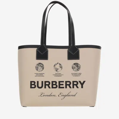Burberry Medium London Tote Bag In Beige