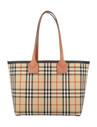 Burberry Small London Tote In Brown