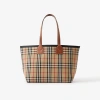 Burberry Embroidered Canvas Medium London Shopping Bag In Multi