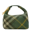 Burberry Medium Peg Check-pattern Shoulder Bag In Green