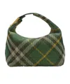 Burberry Medium Peg Check-pattern Shoulder Bag In Green