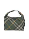 Burberry Embroidered Nylon Mini Peg Handbag In Green