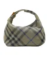 Burberry Women Embroidered Nylon Mini Peg Handbag In Gray