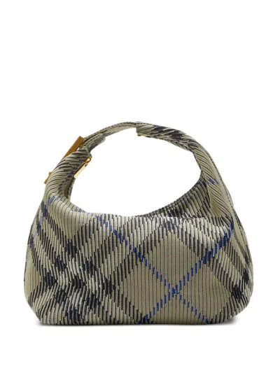 BURBERRY MEDIUM PEG CHECKED TOTE BAG