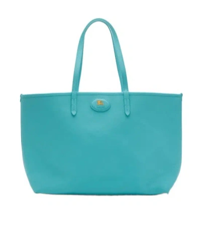 Burberry Bloomsbury Reversible Check Tote Bag In Blue