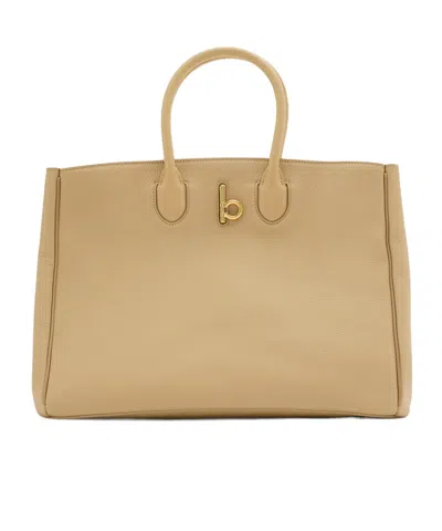 Burberry Medium Rocking Horse Tote Bag In Sand-colored