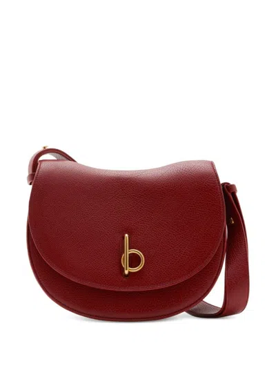 Burberry Medium "rocking Horse" Leather Crossbody Bag In Ruby