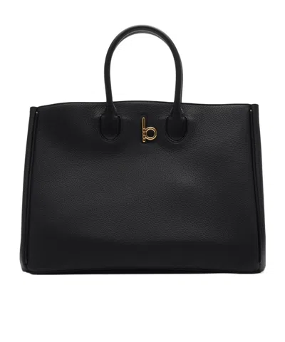 Burberry Medium Rocking Horse Tote Bag In Black