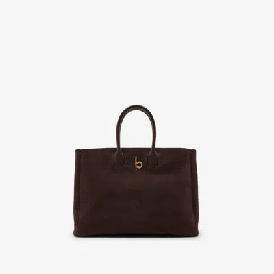 Burberry Medium Rocking Horse Tote​ In Dark Brown
