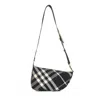 Burberry Checked Shield Messenger Crossbody Bag With Golden Details In Black