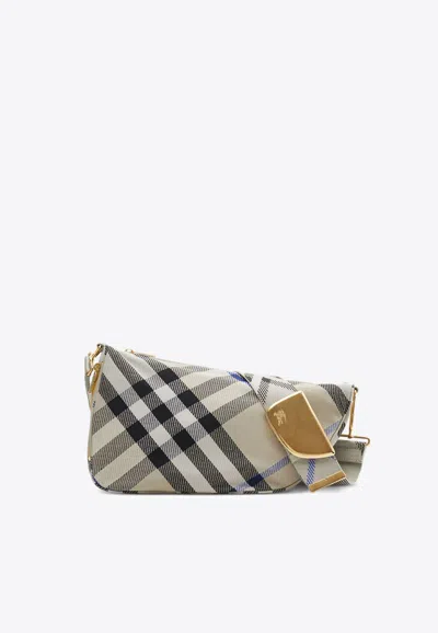 Burberry Medium Shield Checked Crossbody Bag