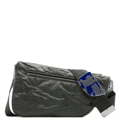 Burberry Medium Shield Messenger Bag In Gray