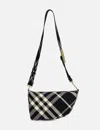 Burberry Checked Shield Messenger Crossbody Bag With Golden Details In Multicolor