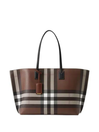 Burberry Medium Soft Tb Tote Handbag In Dkbbrown