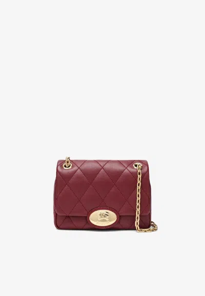 Burberry Medium Strand Quilted Leather Crossbody Bag In Burgundy