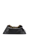 Burberry Medium Knight Leather Shoulder Bag In Black