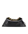 Burberry Medium Knight Leather Shoulder Bag In Black