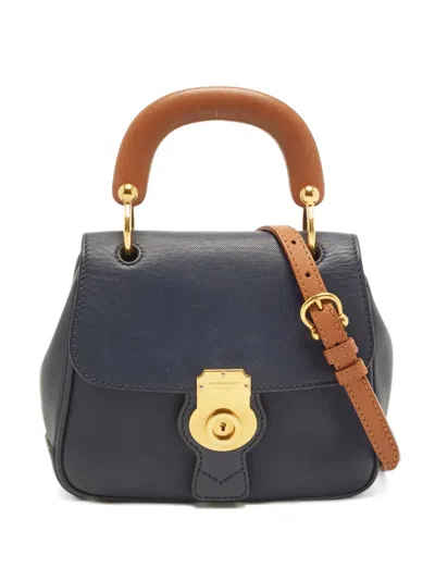 Pre-owned Burberry Medium Top-handle Tote Bag In Blue